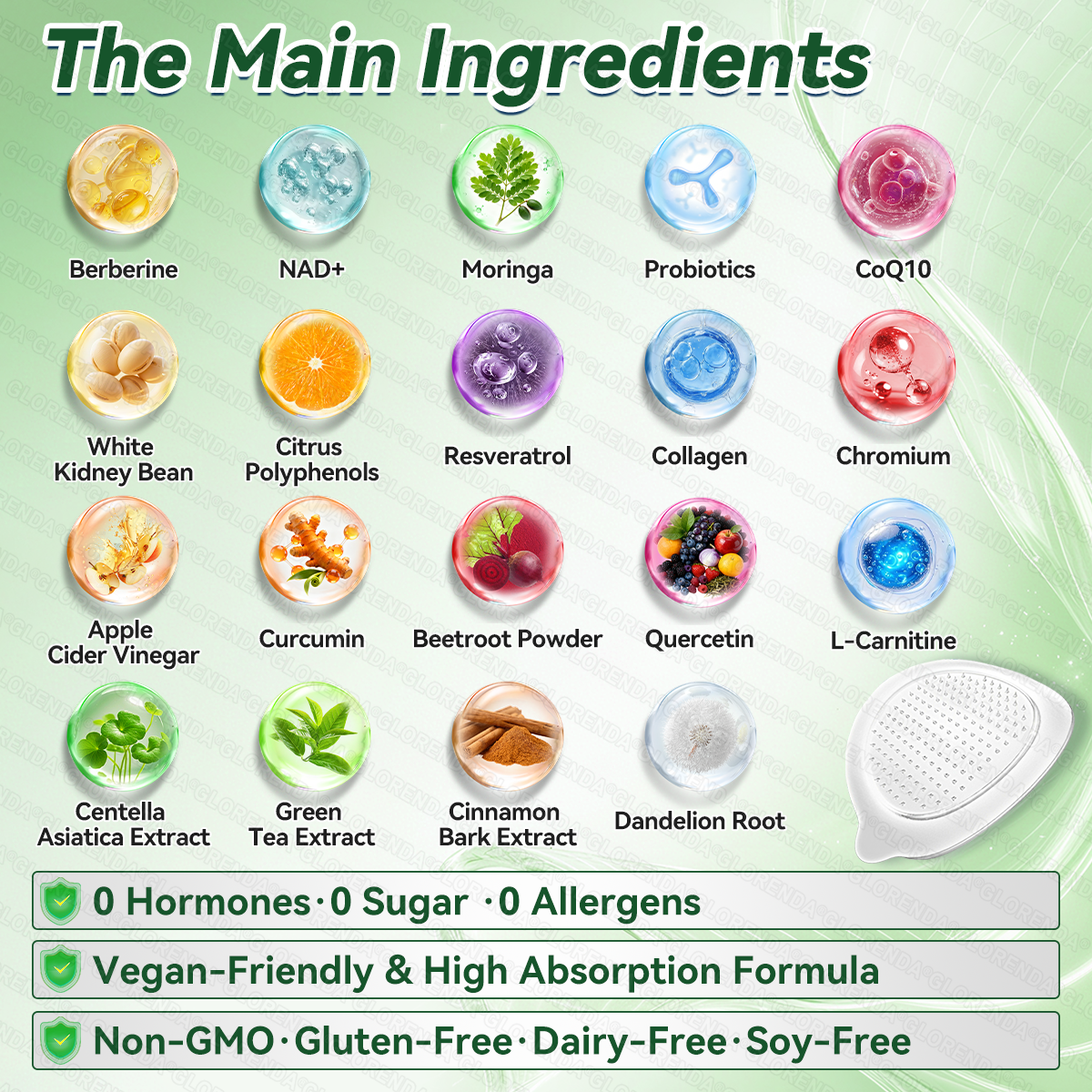 Hivatalos Bolt | ☀️☀️ GLORENDA® Moringa · Berberin × NAD+ 10-az-1-ben Fejlett Nano Mikrotűs Tapasz 🇺🇸 (Naponta csak egyszer, látható változás már 7 nap után) ✅ Elhízás, laza bőr, cukorbetegség, alvási apnoé, ízületi problémák és még sok más esetén ☀️