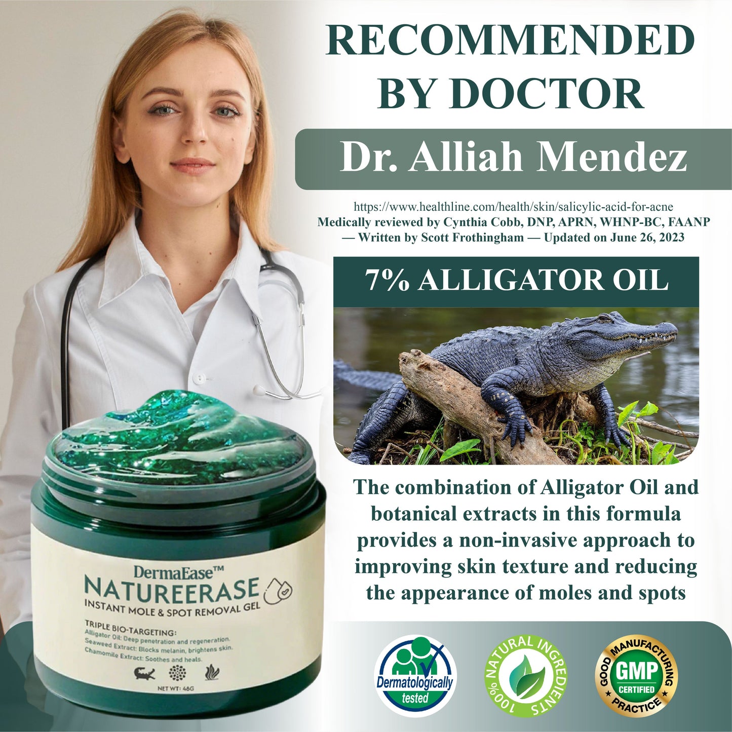 DermaEase™ Natureerase Gel de îndepărtare instantanee a petelor de aluniță