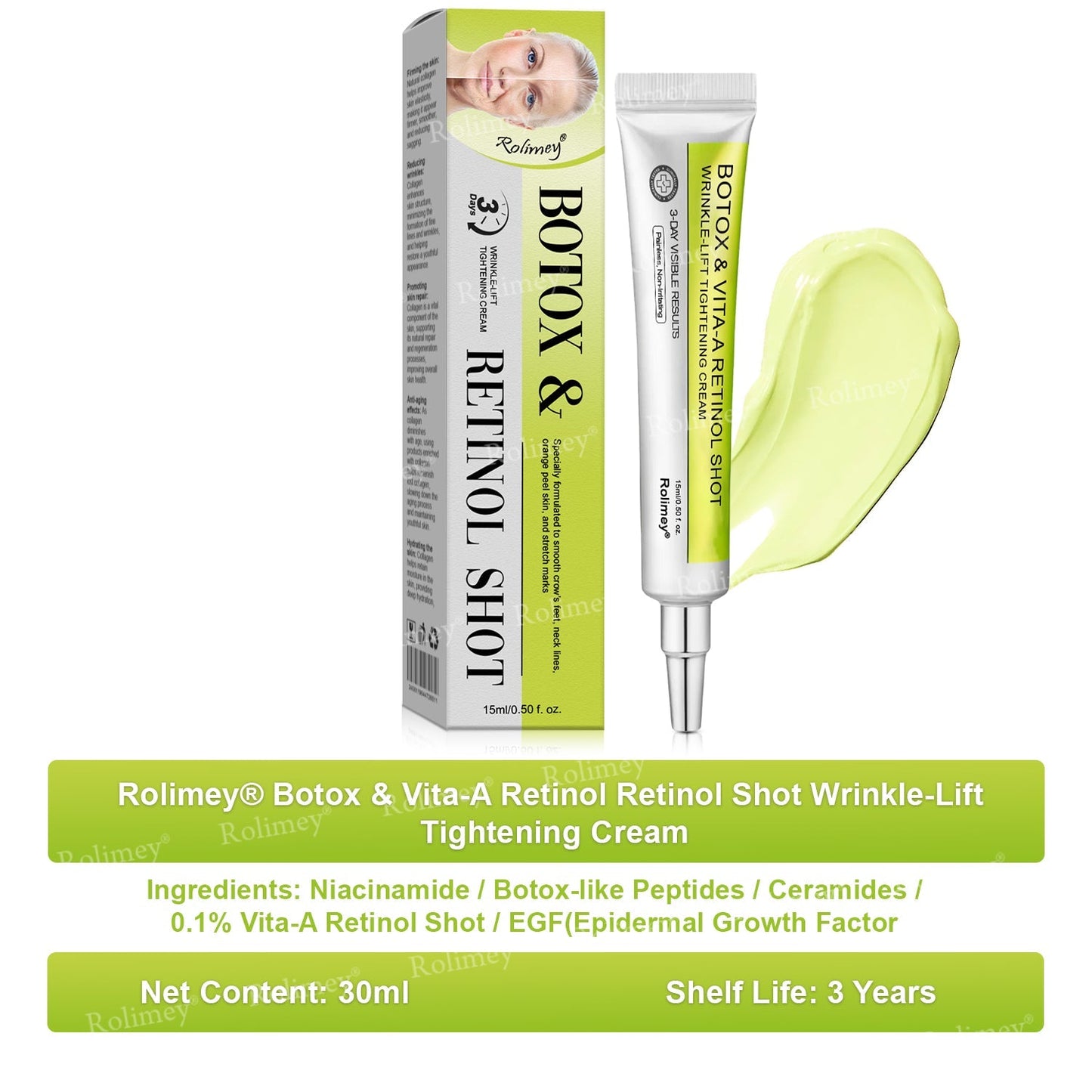 💛✅Az USA-ban gyártva és onnan szállítva 💫Rolimey® Botox & Vita-A Retinol Shot ránctalanító és feszesítő krém – Utolsó napos akció 70% kedvezmény