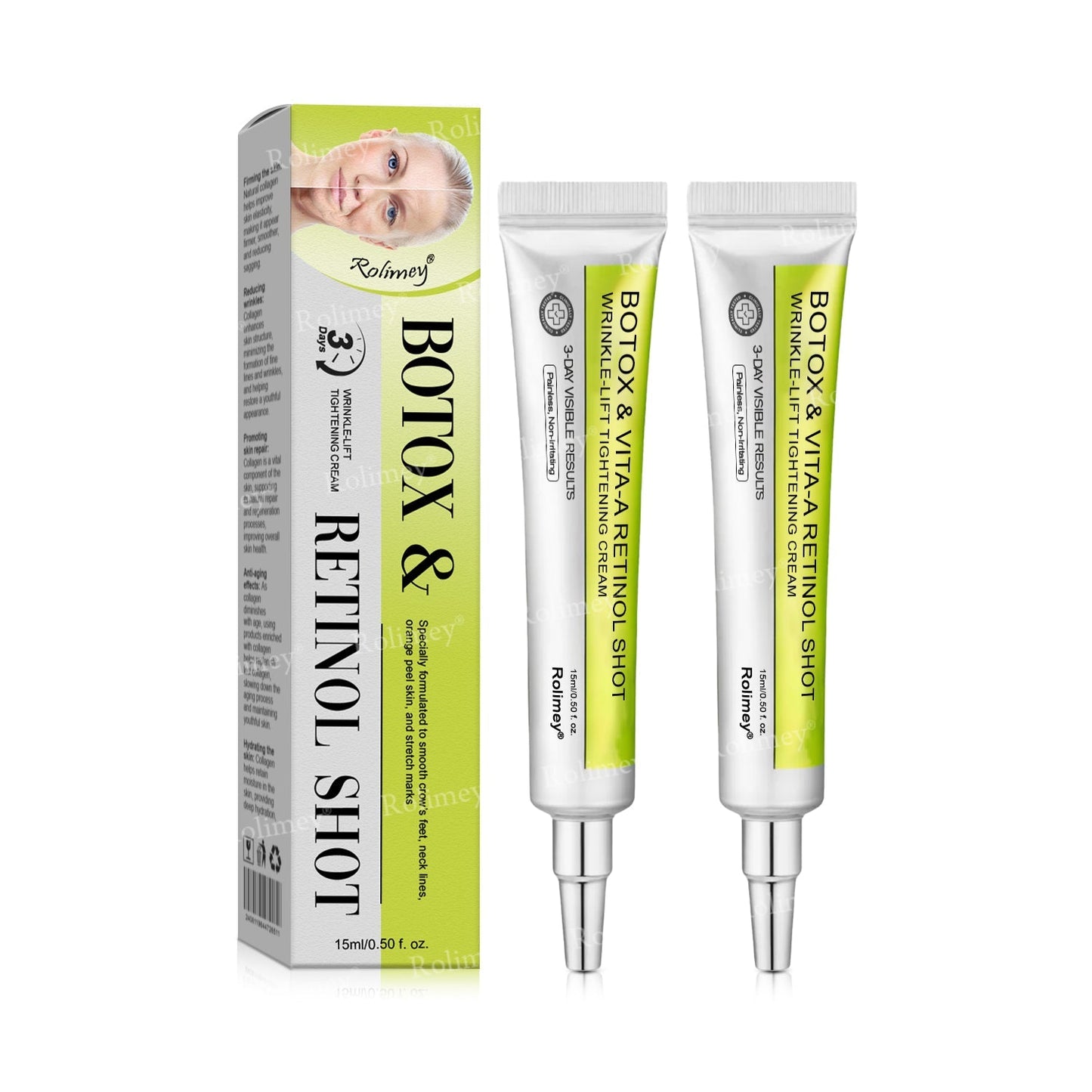 💛✅Az USA-ban gyártva és onnan szállítva 💫Rolimey® Botox & Vita-A Retinol Shot ránctalanító és feszesítő krém – Utolsó napos akció 70% kedvezmény