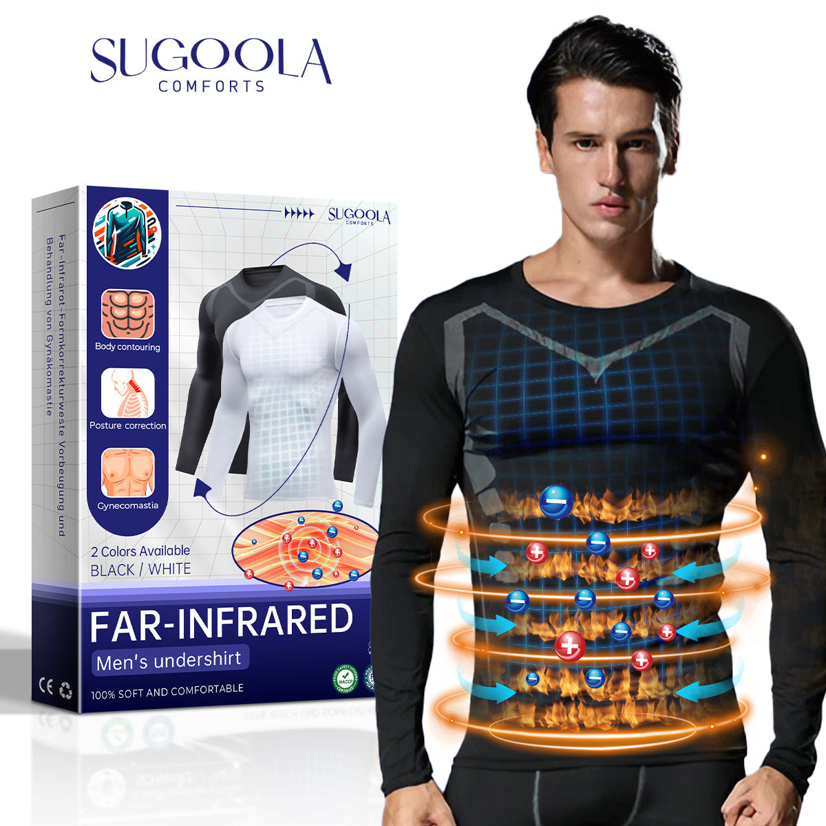 Sugoola™ Far-Infrared Tourmaline Magnetic Mens Undershirt