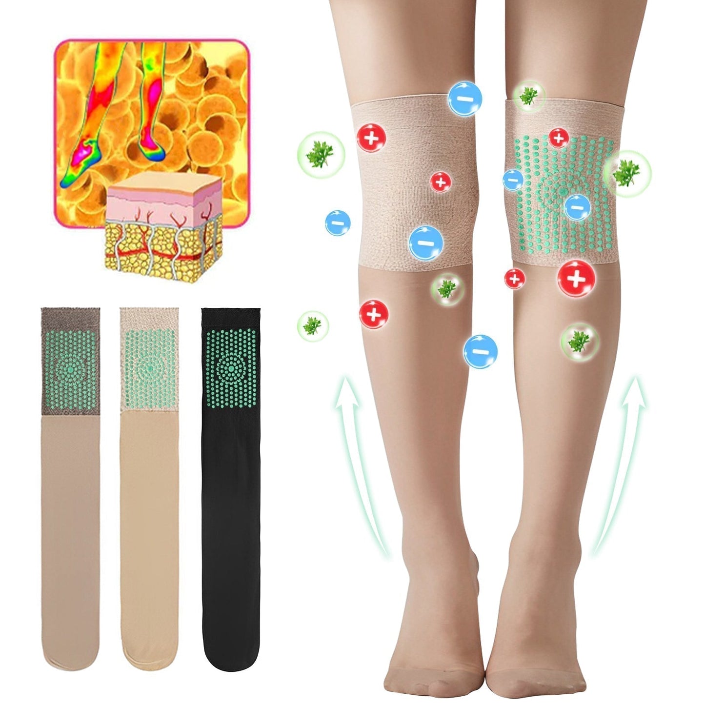 ✨✨✨PORLMOON™ Ionic Correction Lymphatic Detoxification Long Tube Silk Stockings