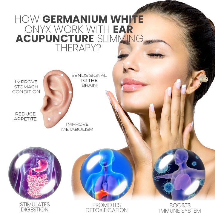 Astennu Lymphvity Auriculotherapy White Onyx EarCuff